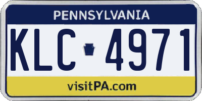 PA license plate KLC4971