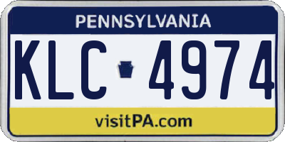 PA license plate KLC4974