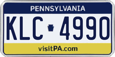 PA license plate KLC4990