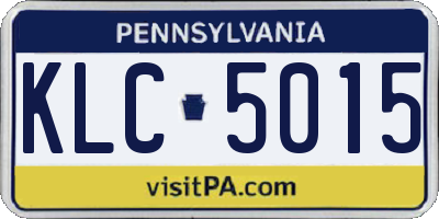 PA license plate KLC5015