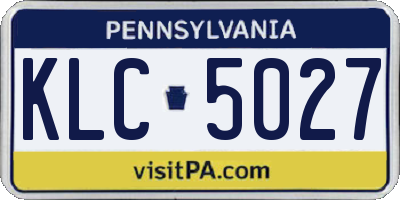 PA license plate KLC5027