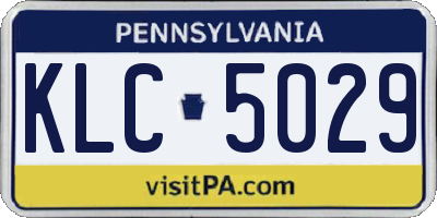 PA license plate KLC5029