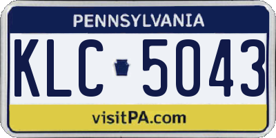 PA license plate KLC5043