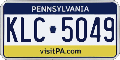 PA license plate KLC5049