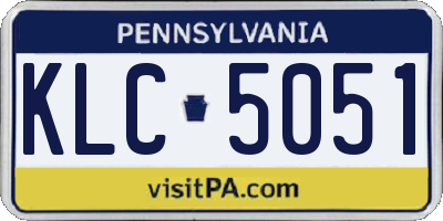 PA license plate KLC5051