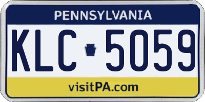 PA license plate KLC5059