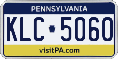 PA license plate KLC5060