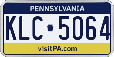 PA license plate KLC5064