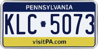 PA license plate KLC5073