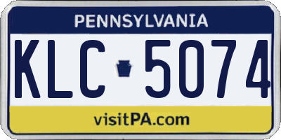 PA license plate KLC5074
