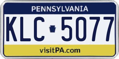 PA license plate KLC5077