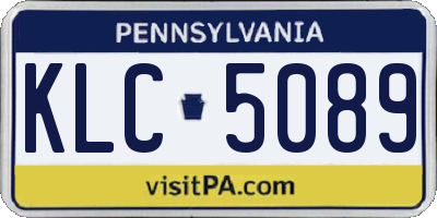 PA license plate KLC5089