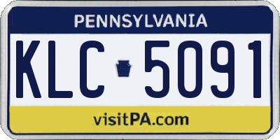 PA license plate KLC5091