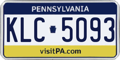 PA license plate KLC5093