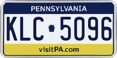 PA license plate KLC5096