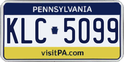 PA license plate KLC5099