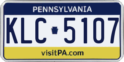 PA license plate KLC5107