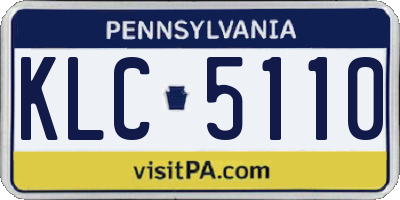 PA license plate KLC5110