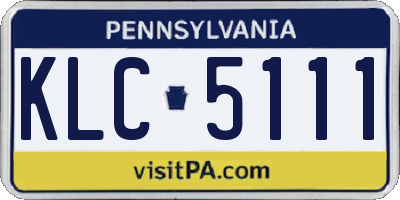 PA license plate KLC5111