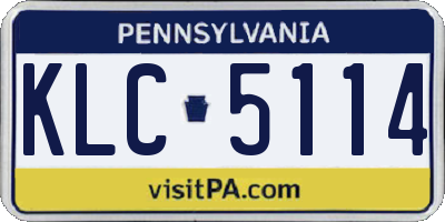 PA license plate KLC5114