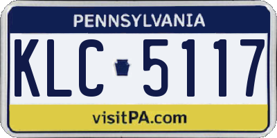 PA license plate KLC5117