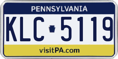 PA license plate KLC5119