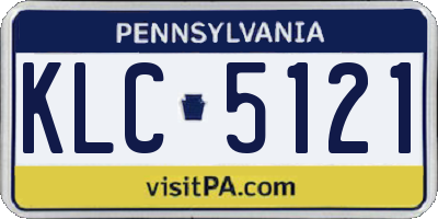 PA license plate KLC5121