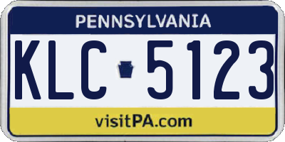 PA license plate KLC5123