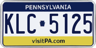 PA license plate KLC5125
