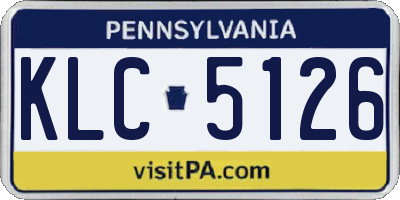 PA license plate KLC5126