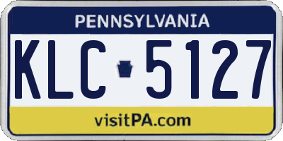 PA license plate KLC5127