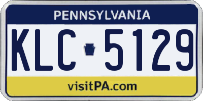 PA license plate KLC5129