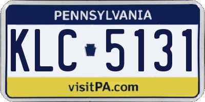 PA license plate KLC5131