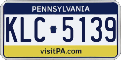 PA license plate KLC5139
