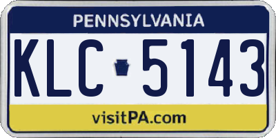 PA license plate KLC5143