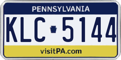 PA license plate KLC5144