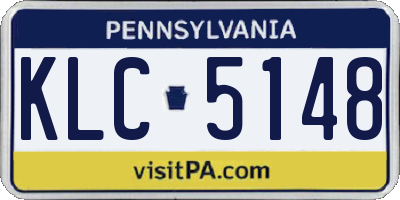 PA license plate KLC5148