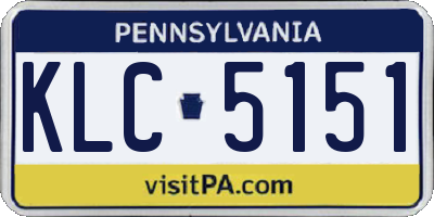PA license plate KLC5151