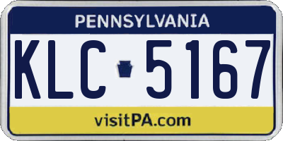 PA license plate KLC5167