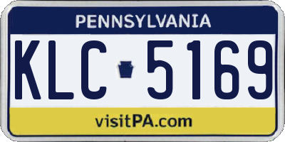 PA license plate KLC5169