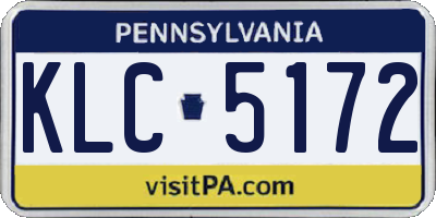PA license plate KLC5172