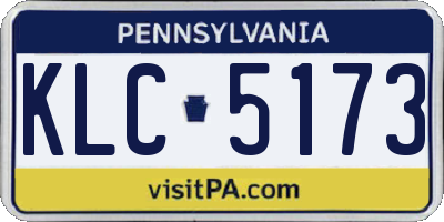 PA license plate KLC5173