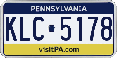 PA license plate KLC5178