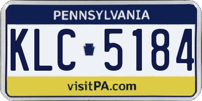 PA license plate KLC5184