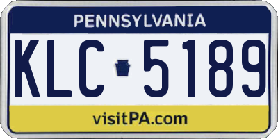 PA license plate KLC5189