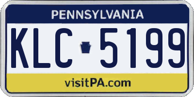 PA license plate KLC5199