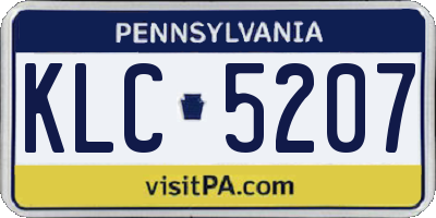 PA license plate KLC5207