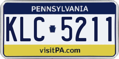 PA license plate KLC5211