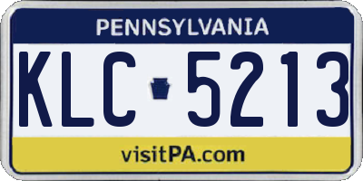 PA license plate KLC5213