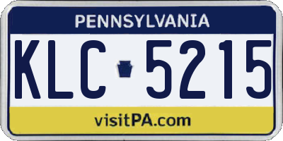 PA license plate KLC5215